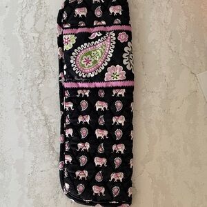 Vera Bradley Black and Pink Elephant Paisley Curling Iron Cover
